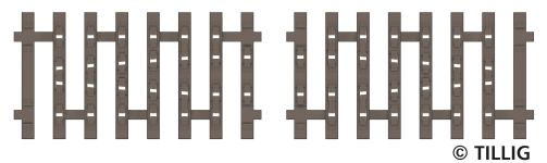 Tillig 83191 - TT - Flex-Schwellenband Endstück Zwangsgleis beidseitig, 41,5 mm (2 Stück)